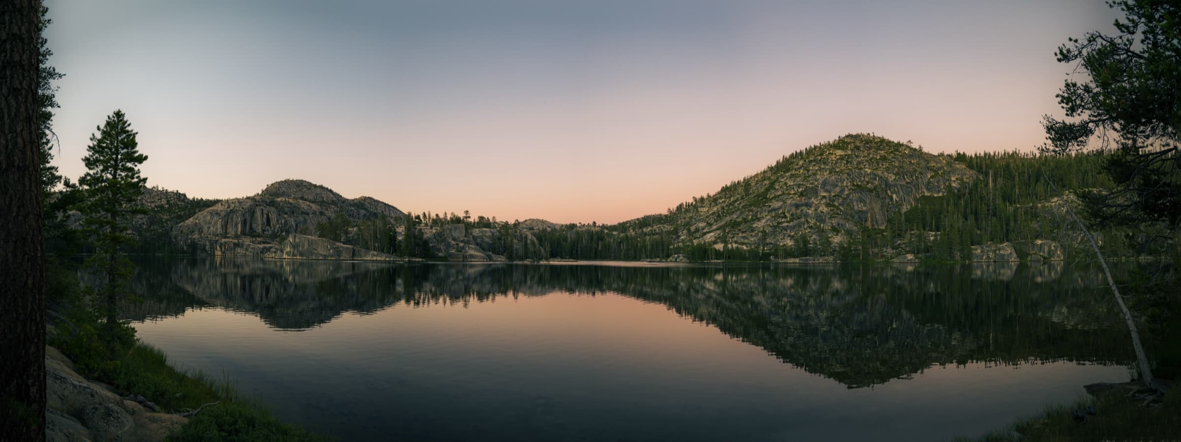 Alpine lake at dusk, Sierra Nevada